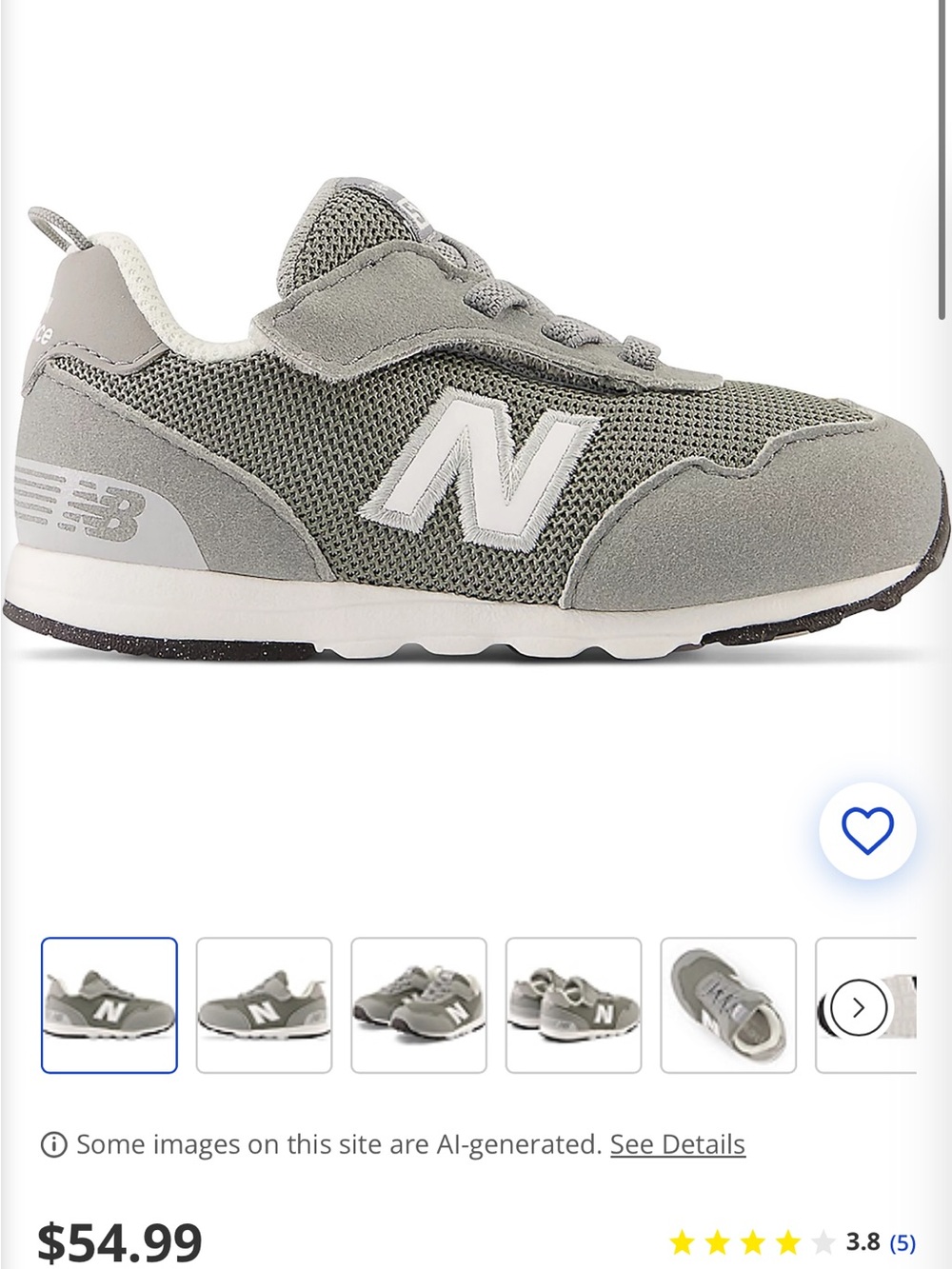 New Balance Kids Grey Mesh & Suede Sneaker